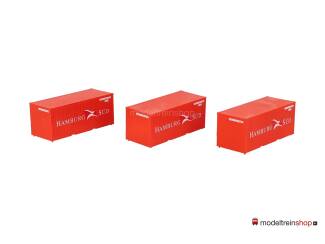 Piko HO 56200 20' Container Hamburg Süd 3 stuks - Modeltreinshop