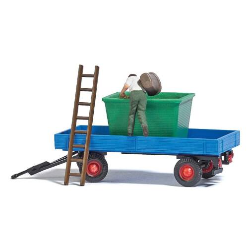 Busch H0 7879 Druivenoogst met platte wagen - Modeltreinshop