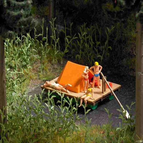 Busch H0 1564 Vlot met tent - Modeltreinshop