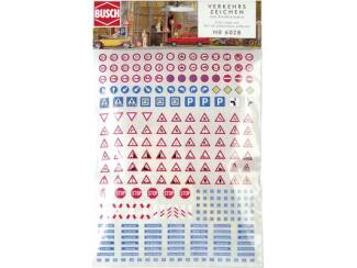 Busch H0 6028 Verkeersborden en straatnamen 256 stuks - Modeltreinshop
