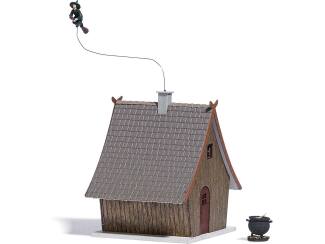 Busch H0 1679 Heksenhuis met vliegende heks - Modeltreinshop