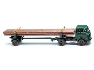 Wiking H0 039014 Mercedes-Benz LP Pullman houtvrachtwagen (1955-63) - mosgroen - Modeltreinshop