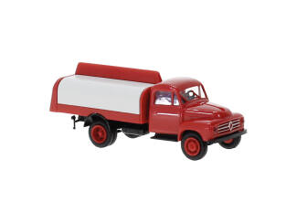 Brekina H0 38034 Borgward B 1500 flatbed 1954 rood/zwart - Modeltreinshop