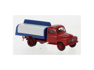 Brekina H0 38035 Borgward B 1500 flatbed 1954 rood/blauw - Modeltreinshop