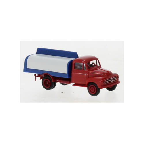 Brekina H0 38035 Borgward B 1500 flatbed 1954 rood/blauw - Modeltreinshop