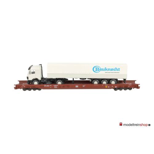 Marklin H0 4742.1 Rollende landstraße wagen met vrachtwagen 'Bauknecht' van de DB - Modeltreinshop