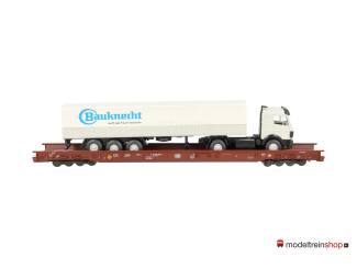 Marklin H0 4742.1 Rollende landstraße wagen met vrachtwagen 'Bauknecht' van de DB - Modeltreinshop