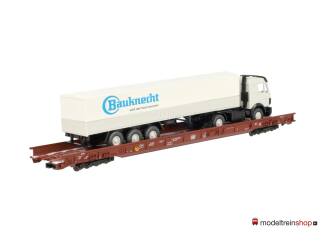 Marklin H0 4742.1 Rollende landstraße wagen met vrachtwagen 'Bauknecht' van de DB - Modeltreinshop
