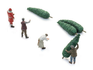 Artitec H0 5870165 Kerstman met kerstboom sjouwers - Modeltreinshop