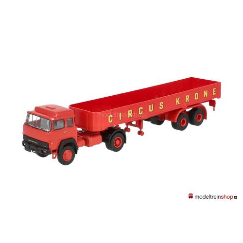 Brekina H0 83261 Circus Krone Magirus 310 D 16 flatbed semitrailer 1974 - Modeltreinshop