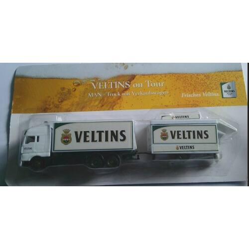 H0 Vrachtwagen - Veltins on Tour - Truck met verkoopwagen - Modeltreinshop