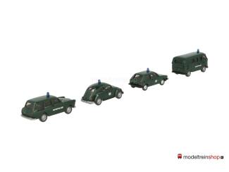 Wiking H0 252854 set van 4 auto's Bahnpolizei