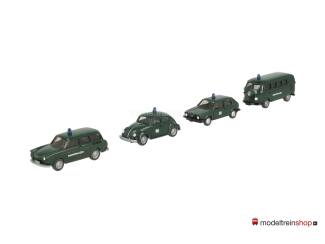 Wiking H0 252854 set van 4 auto's Bahnpolizei