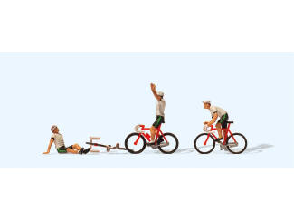 Preiser H0 25005 3 Wielrenners Team 2 - Modeltreinshop
