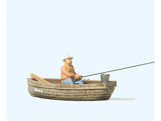 Preiser H0 28052 Visser in roeiboot - Modeltreinshop