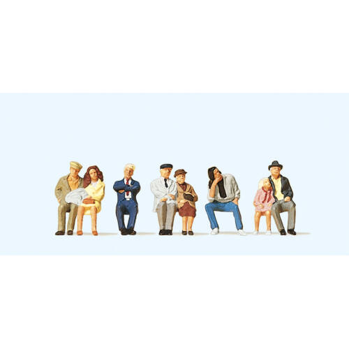 Preiser H0 10384 Zittende passagiers voor bus en trein - Modeltreinshop