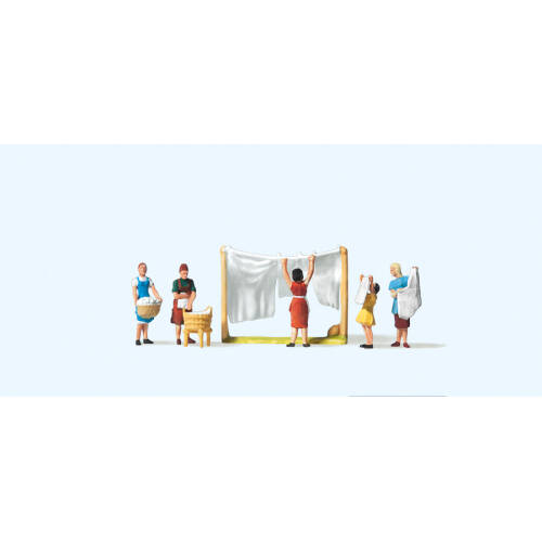 Preiser N 79050 Vrouwen hangen de was op - Modeltreinshop