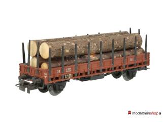 Marklin H0 313/2H Rongenwagen met houtstammen Rmms 33 van de DB - Modeltreinshop