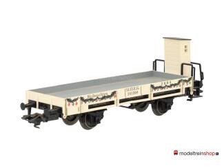 Marklin H0 48404 Lagenboord wagen beladen met een blauwe slee, de kerstman en twee rendieren. - Modeltreinshop