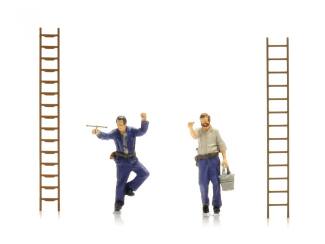 Artitec H0 5870129 Glazenwassers (2x) met ladders - Modeltreinshop