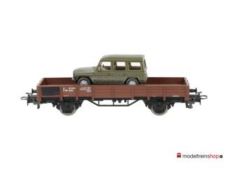 Marklin H0 4434 V1 Lageboordwagen met Mercedes Jeep - Modeltreinshop