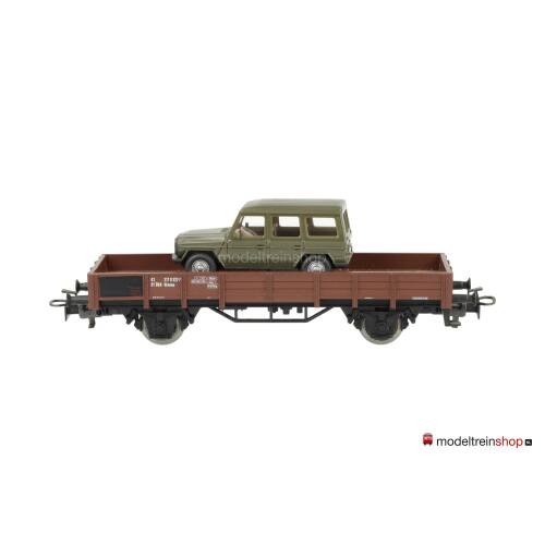 Marklin H0 4434 V1 Lageboordwagen met Mercedes Jeep - Modeltreinshop