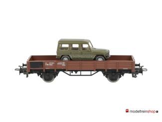 Marklin H0 4434 V1 Lageboordwagen met Mercedes Jeep - Modeltreinshop