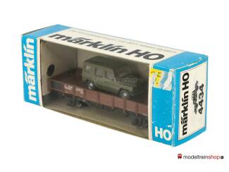 Marklin H0 4434 V1 Lageboordwagen met Mercedes Jeep - Modeltreinshop