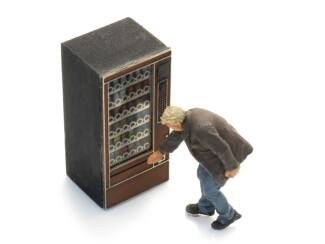 Artitec H0 387.681 Drankautomaat met figuur - Drankje uit de automaat - Modeltreinshop