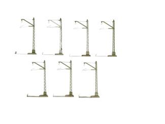 Marklin M rail H0 7009 V2 Aansluit Bovenleiding mast 7 stuks - Modeltreinshop
