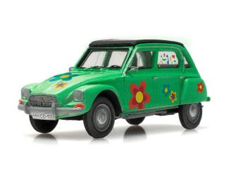 Artitec H0 387.666 Citroën Dyane Flower Power - Lelijke Eend groen - Modeltreinshop