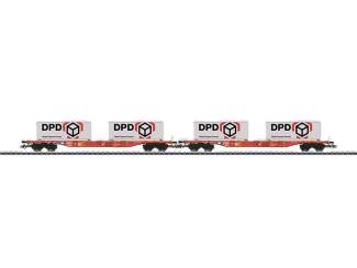 Marklin H0 47088 Containerwagenset DPD Sgns 691 van de DB AG - Modeltreinshop