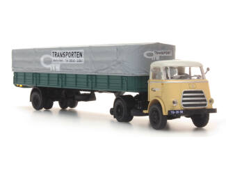 Artitec H0 487.021.02 DAF 1 as trailer + huif cab '59 GTW Transporten - Modeltreinshop