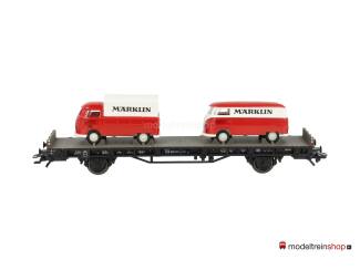 Marklin H0 45083 Autotransportwagen met 2 VW bussen Transporter T1 "Märklin" - Modeltreinshop
