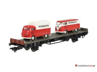 Marklin H0 45083 Autotransportwagen met 2 VW bussen Transporter T1 "Märklin" - Modeltreinshop