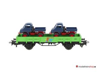 Marklin H0 94110 1. FC Märklin jaarwagen 2010 Lageboordwagen met 2 unimogs - Modeltreinshop