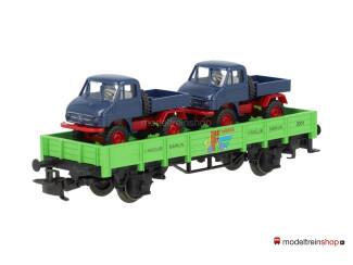 Marklin H0 94110 1. FC Märklin jaarwagen 2010 Lageboordwagen met 2 unimogs - Modeltreinshop